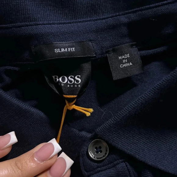 BOSS Men’s Passerby Polo Navy Blue Shirt - Picture 10 of 15